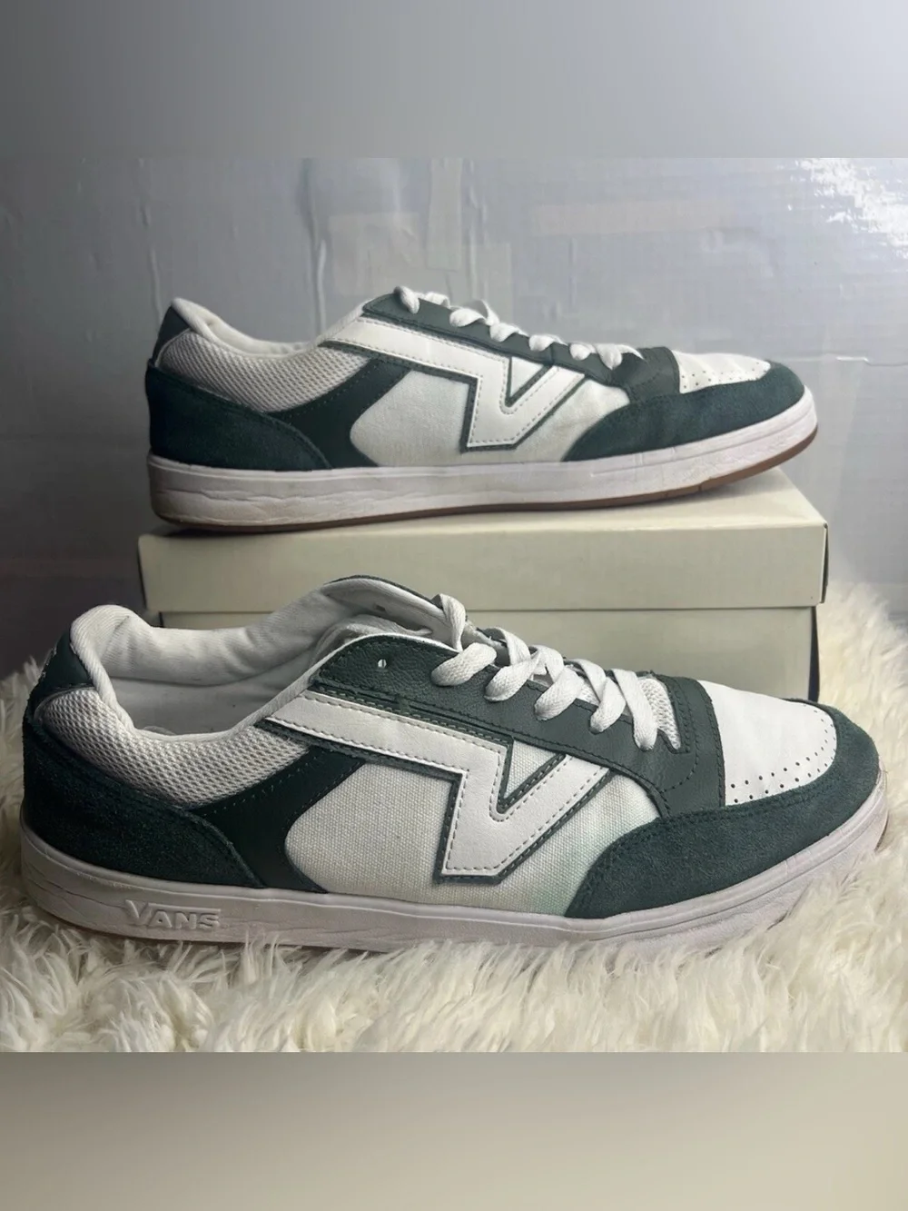 Vans Lowland CC Varsity Green White Skate Sneakers Mens Size 13